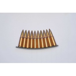 Lame + 10 cartouches AK 47 ou SKS inerte de manipulation Lame + 10 cartouches AK 47 ou SKS inerte de manipulation