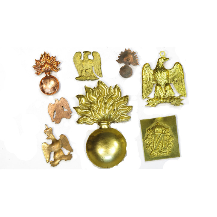 Lot insignes laiton Francais