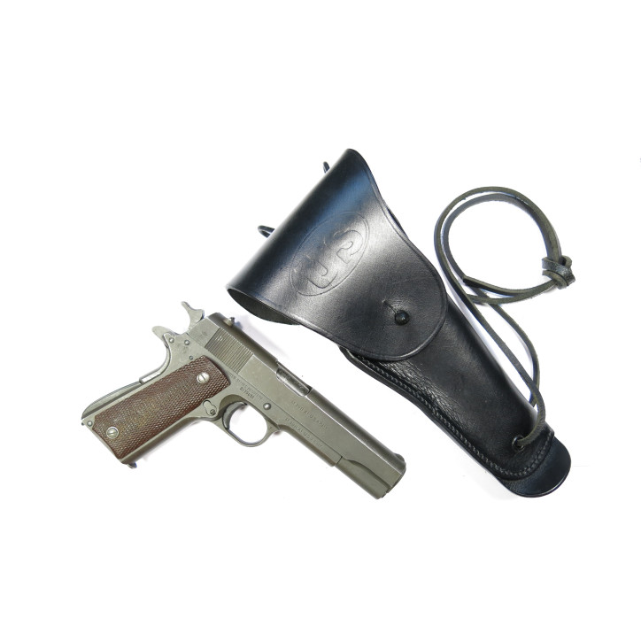 Etui cuir Colt 45 noir type Vietnam 