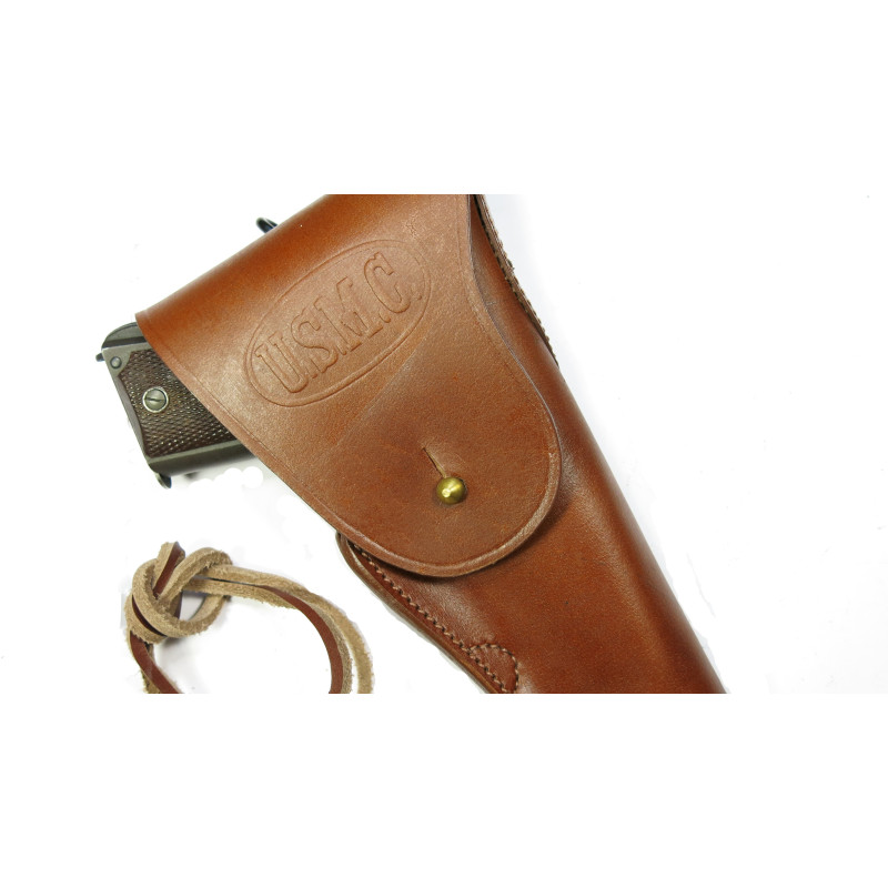 Etui cuir marron Colt 45 USMC