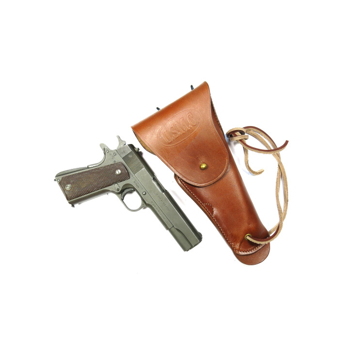 Etui cuir marron Colt 45 USMC