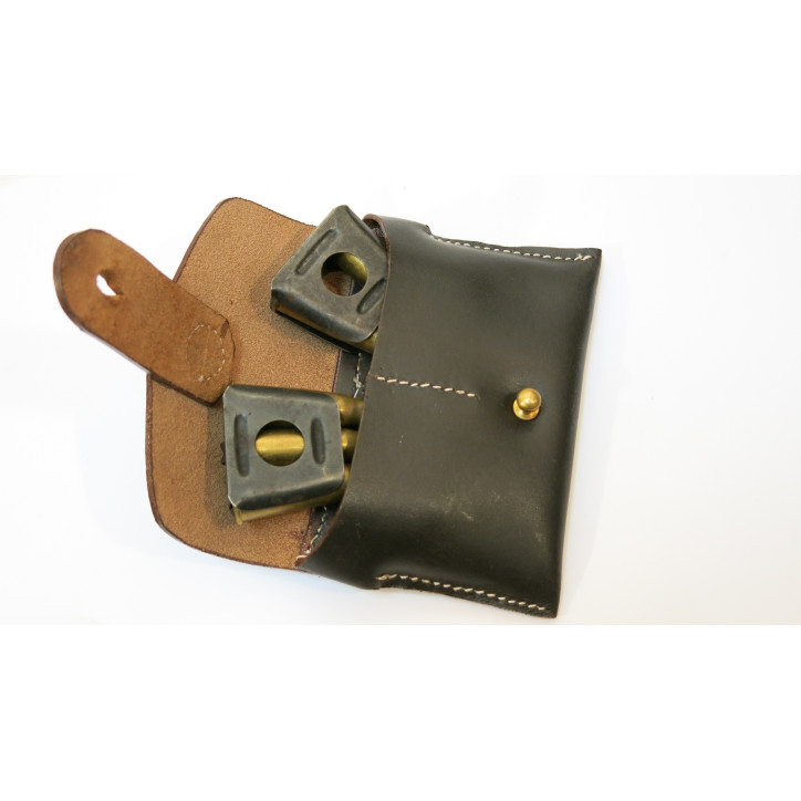 Porte clips de ceinturon en cuir marron pour Lebel -Berthier  ref 632