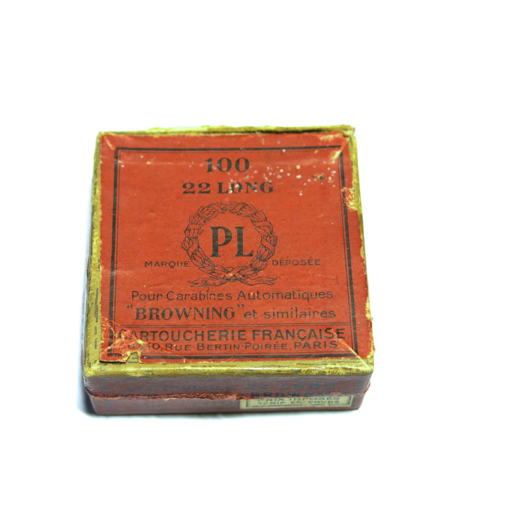 Boite ancienne vide 22 long rifle PL cartoucherie Française c31