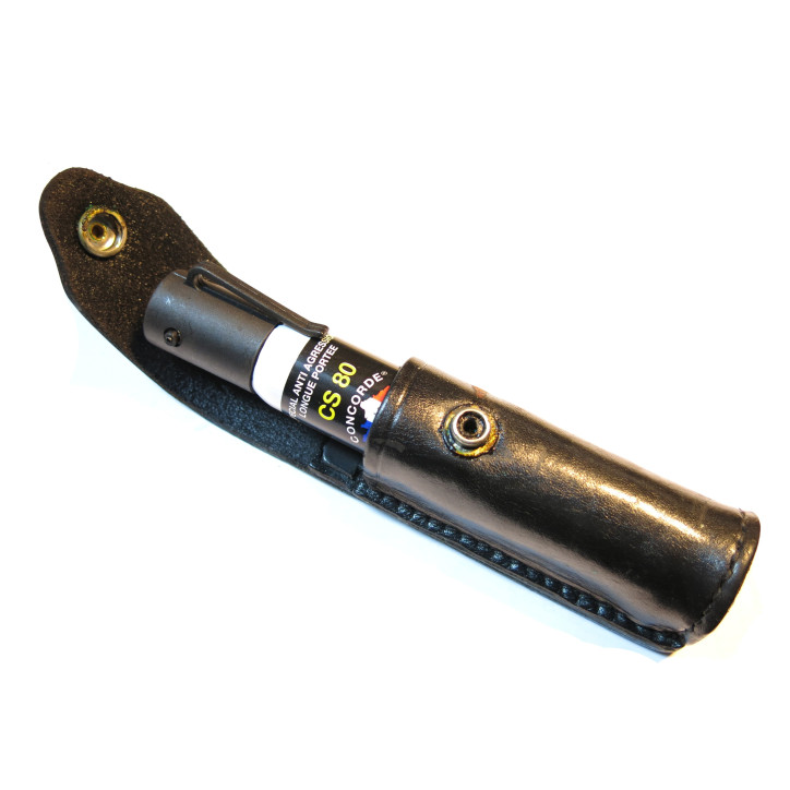 Etui cuir US police Vietnam  porte bombe CS  fabrication Smith et Wesson
