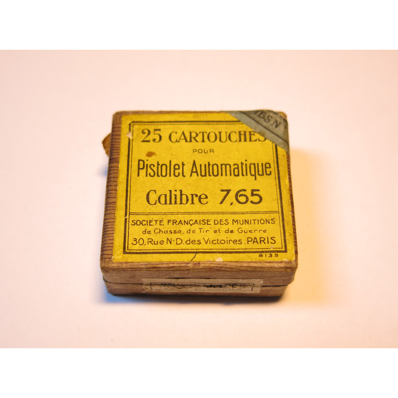 Boite vide 7.65 Browning SFM grenailles ref C 206 UN 