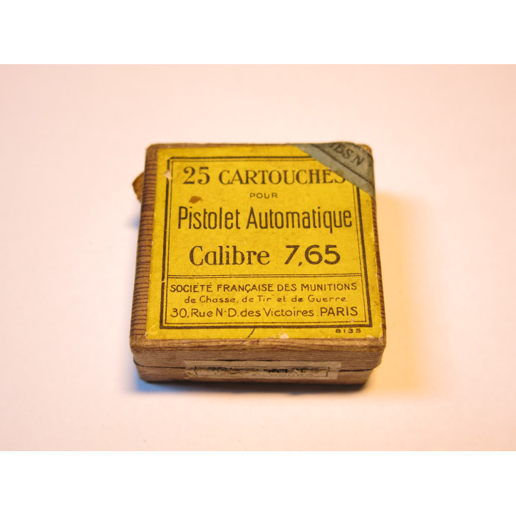 Boite vide 7.65 Browning SFM grenailles ref C 206 UN 