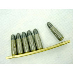 Cartouche de 7.62 x 25  Tokarev inerte de manipulation étui acier laqué balle noire 