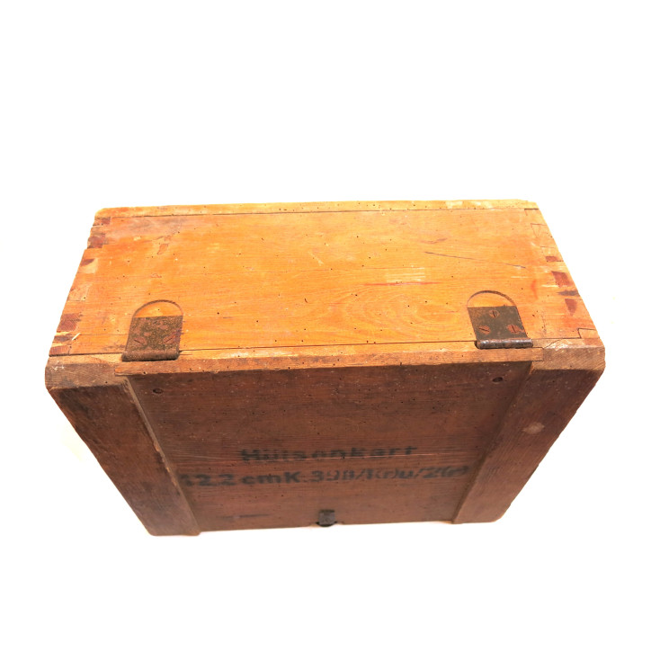 Caisse bois pour douilles 12.2 cm Allemande 39/45 Ref B 127