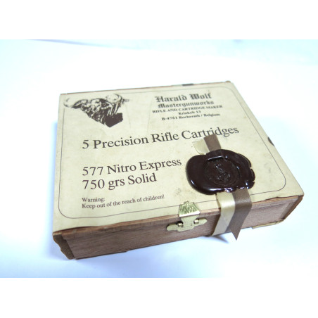 Belle boite bois vide calibre 577 Nitro
