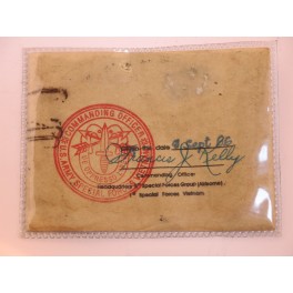 Carte brevet parachutiste 5 th  special force US army Vietnam Ref ca 28