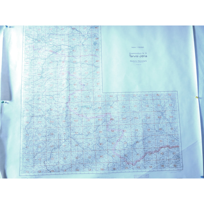 Carte d'état major Allemand 1943 Region Italie Nr 10 Tarvis Jdria