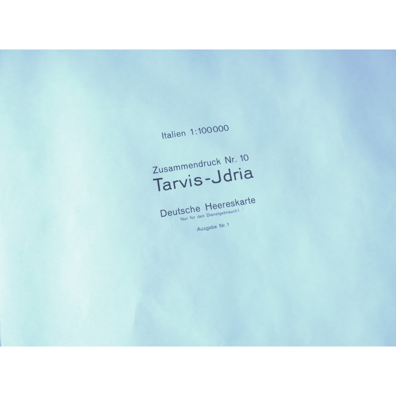 Carte d'état major Allemand 1943 Region Italie Nr 10 Tarvis Jdria