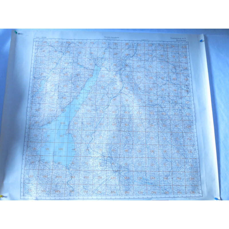 Carte d'état major Allemand 1943 Region Italie Riva -Verona 