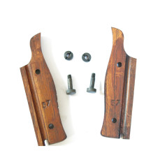 Paire de plaquettes bois striées avec vis pour baionnette  Mauser  Gew 98 