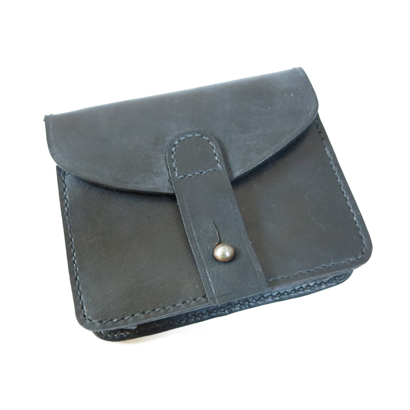 Cartouchière Lebel noire en cuir noir ref bab