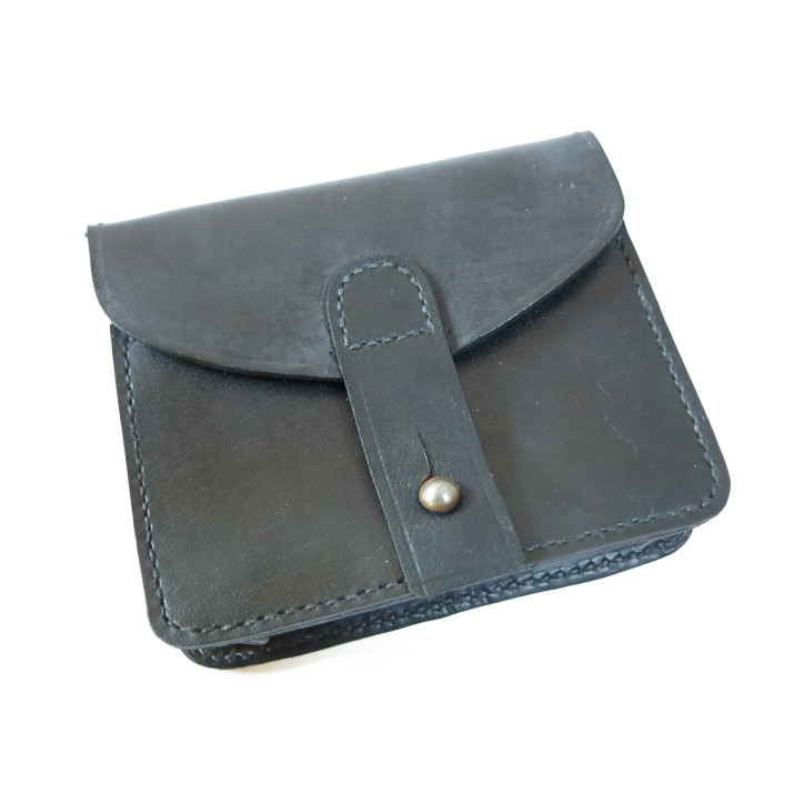 Cartouchière Lebel noire en cuir noir ref bab