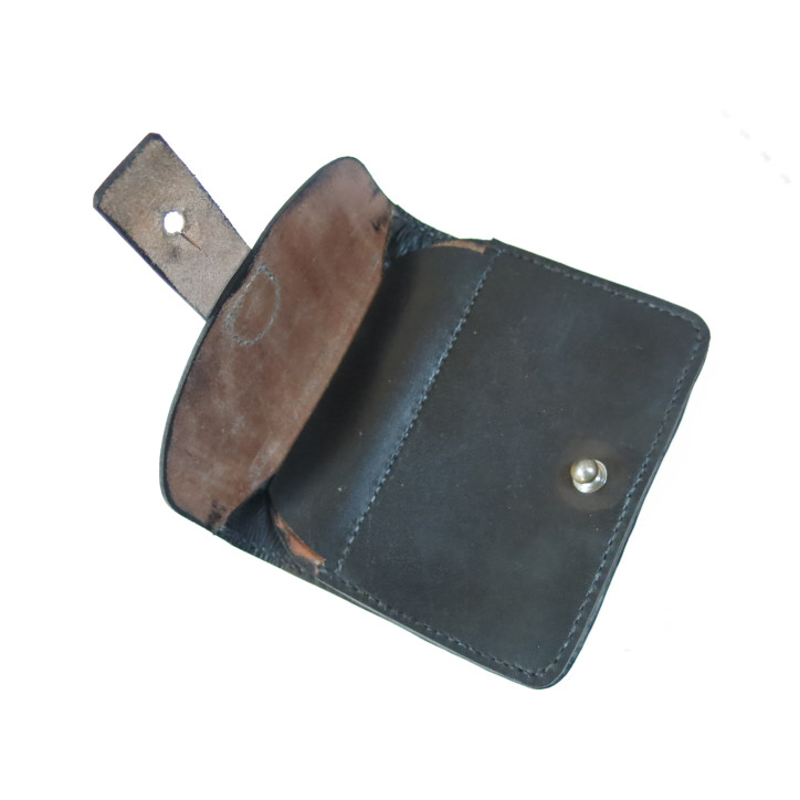 Cartouchière Lebel noire en cuir noir ref bab