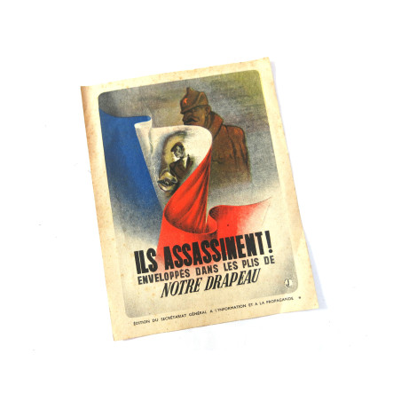 Affiche Allemande originale anti communiste ils assassinent 