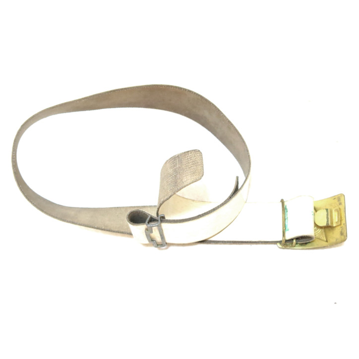 Ceinturon Russe cuir blanc  boucle laiton 