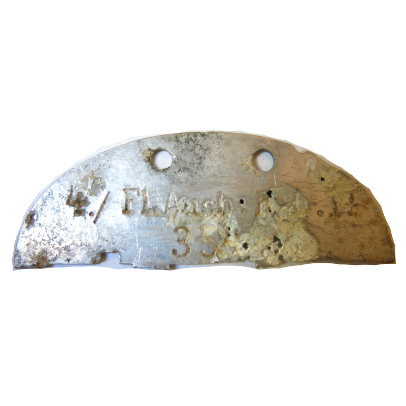 demi plaque identification Allemand 39/45 Ref  pl 60 bo 20