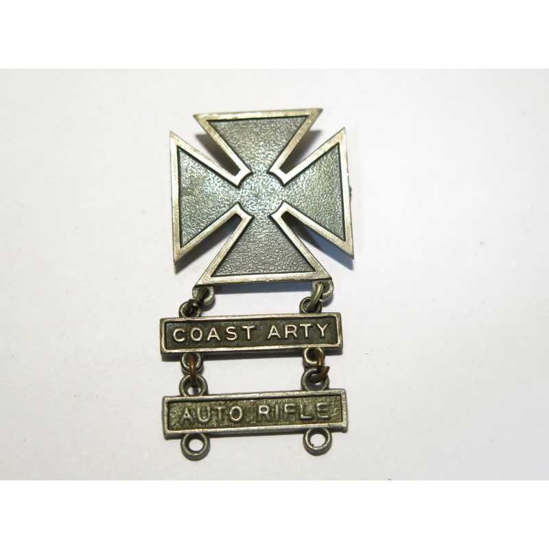Badge qualification marksman  tireur coast arty auto rifle  US Army 39/45 ref bo 20 
