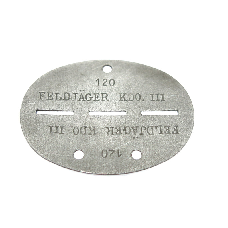 Plaque d'identité originale Wh Feldjager KDO  III ref pl 48 
