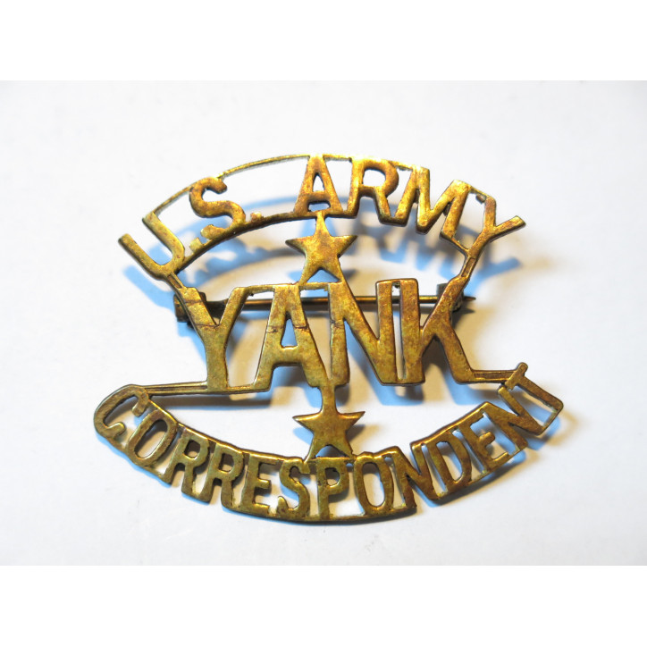 Insigne métal US Army YANK correspondent 1944 