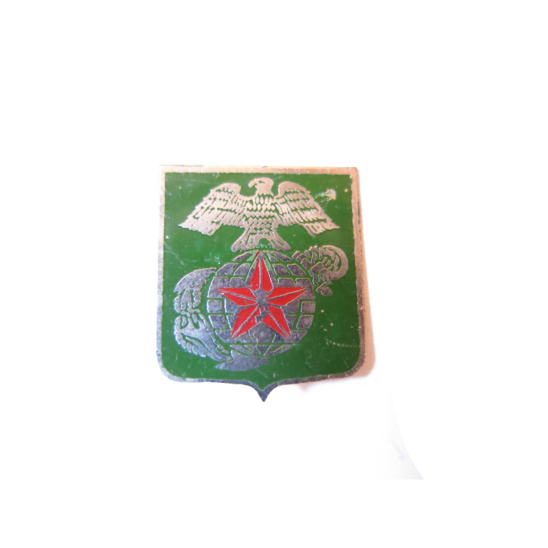 Petit insigne métal USMC ARVN Vietnam ref bo 7 fond vert         