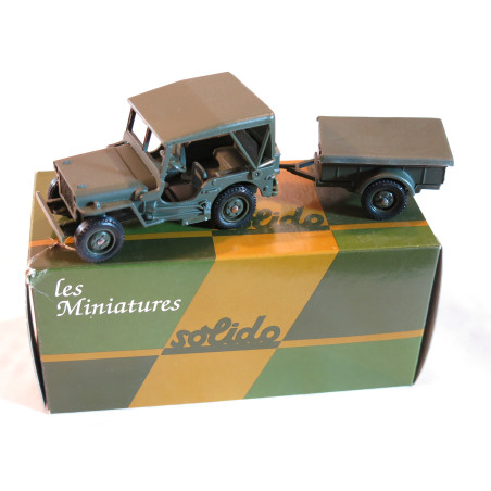 Solido Jeep Willys avec sa remorque dans sa boite 1/50
