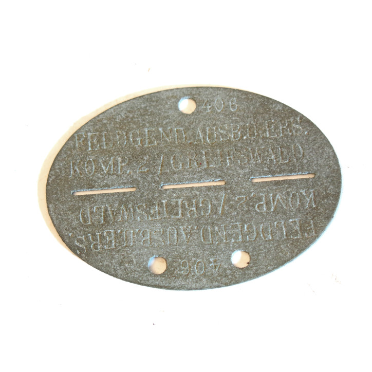 Plaque d'identité originale  Feldgendarmerie ref 406 ref Bo 117