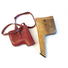 Étui crosse bois avec cuir C96 Schnellfeuer ou C96 Cone hammer