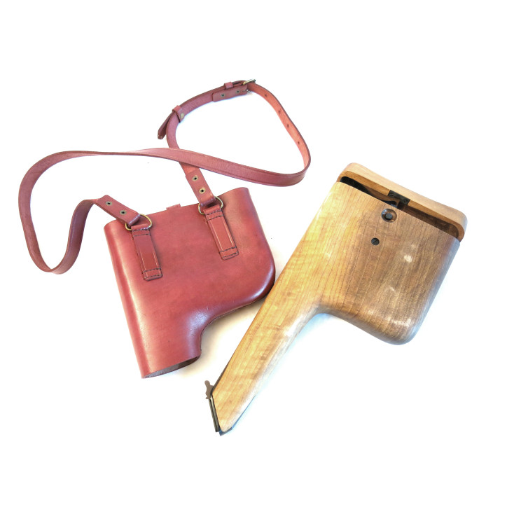 Étui crosse bois avec cuir C96 Schnellfeuer ou C96 Cone hammer 