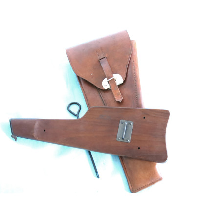 Etui cuir avec crosse bois pistolet GP35