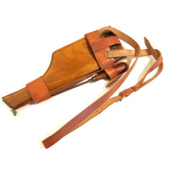 Étui crosse bois avec cuir C96 Schnellfeuer 712. marqué MAUSER Ref ba19 Schork Munchen