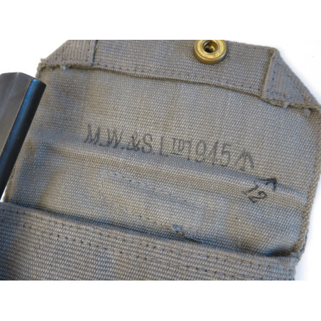 Etui toile original Webley -Enfield 380 Anglais daté 1945