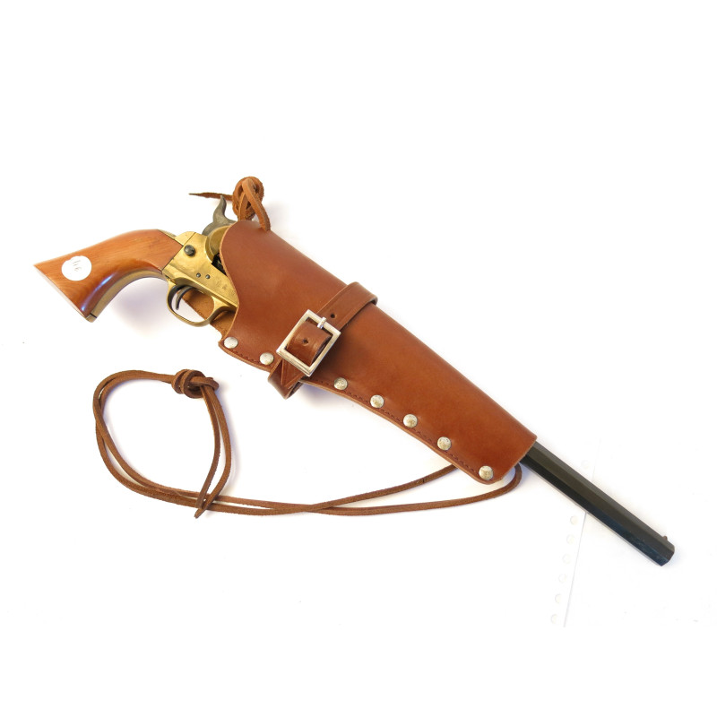 Etui cuir revolver poudre noire type western ref bab 19