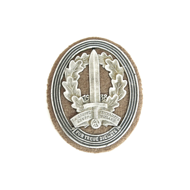 Insigne original   SA 1938 Fur treue Dienste ref bo FR