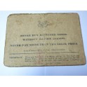 Carnet original War ration book four US 39/45  numero 944912 