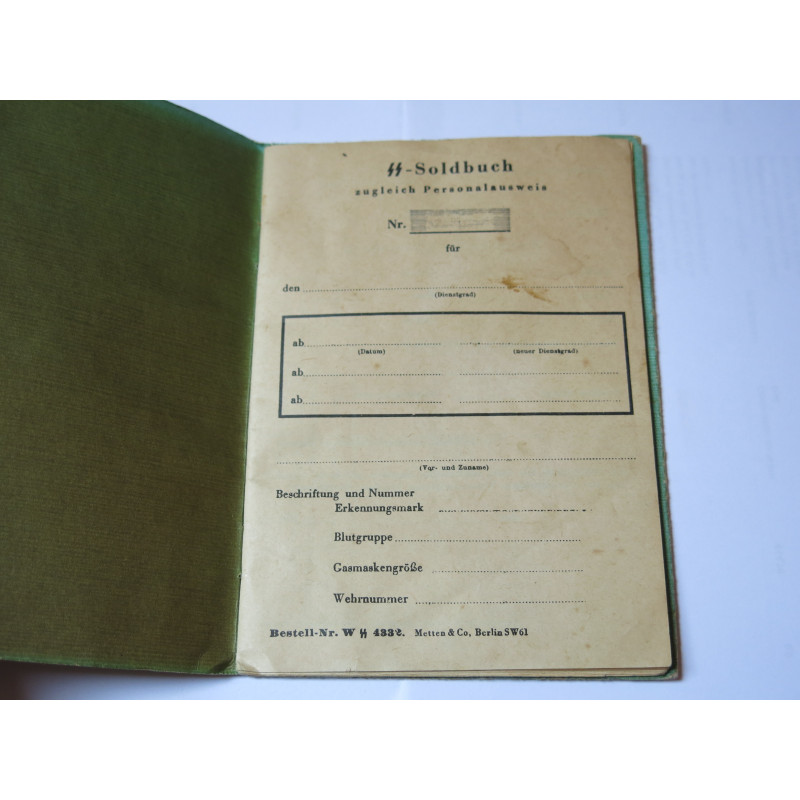 Soldbuch  Allemand Waffen SS repro 