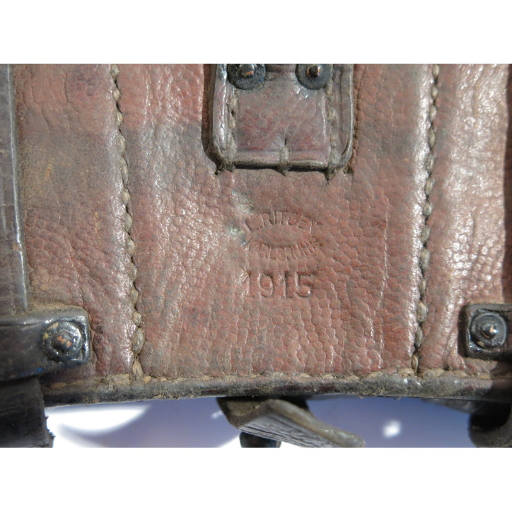 Rare cartouchiere cuir originale carabine  Mauser G 98 AZ datée 1915  Ref G 25