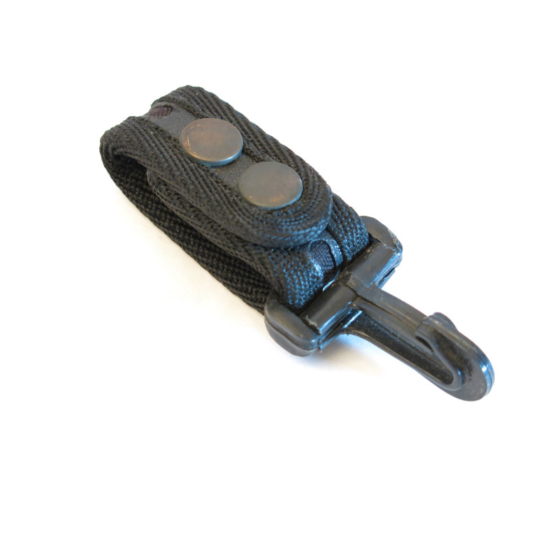 Porte clé de ceinturon cordura noir avec crochet ref C15  