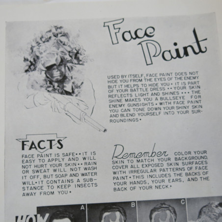 Feuille originale utilisation stick de camouflage US 39/45