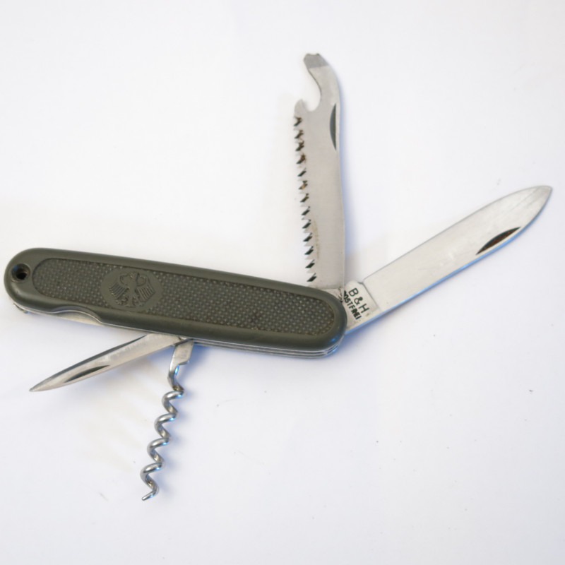 Couteau de poche original réglementaire Allemand Bundeswehr fab B&H Rostfrei