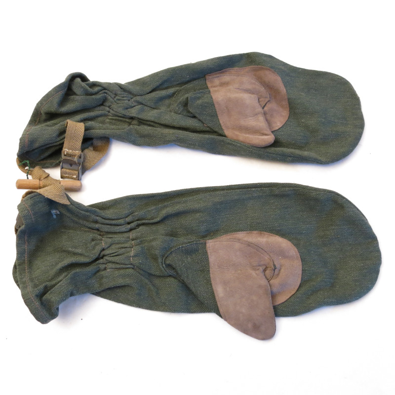 Paire de moufles toile et cuir motocycliste Wehrmacht  ref  mo45 