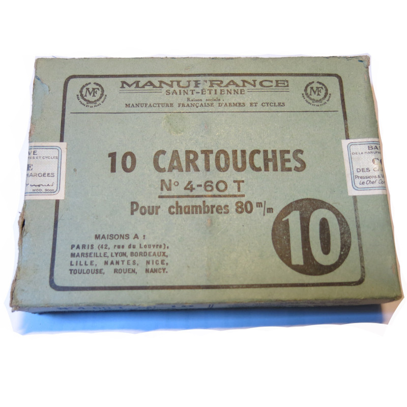 Boite ancienne vide 10 cartouches Manufrance n4-60T c21