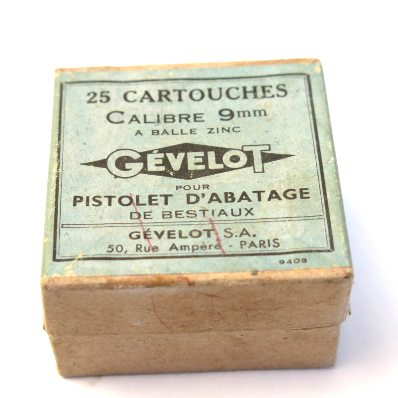 Boite vide Gevelot 9 mm pistolet d'abatage c21
