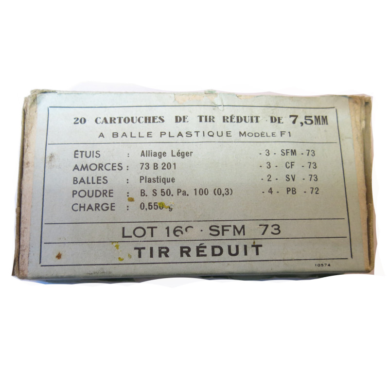 Boite cartouche vide 7.5 Mas SFM 73 tir reduit     c31