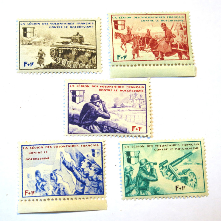 Timbres Legion des volontaires Francais x 5   ww2