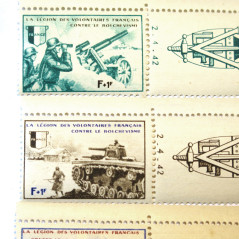 Series de 5 Timbres de la  Legion des volontaires Francais ref 100  bo doc
