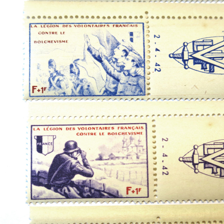 Series de 5 Timbres de la  Legion des volontaires Francais ref 100  bo doc